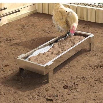 vidaXL Kippen voederbak Zilver 80 x 28 x 13.5 cm, Dieren en Toebehoren, Verzenden, Nieuw