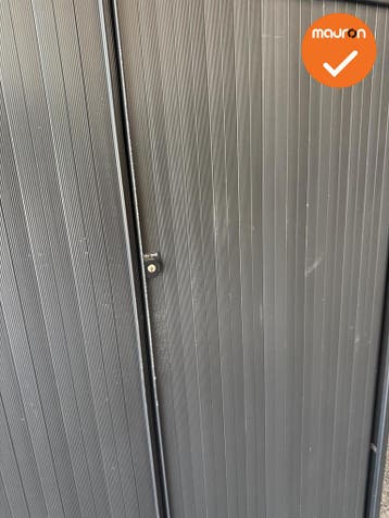 Roldeurkast - B-keuze - Ahrend - 144x120x45 - Zwart met Zwar, Werkplek, Ophalen of Verzenden, Gebruikt, Kast
