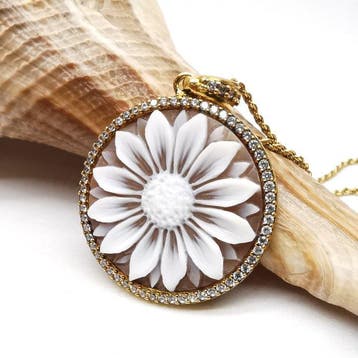 Argento 925 - Ketting met hanger - Handgegraveerde camee