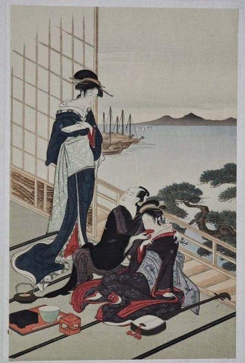 Banquet at the Water Pavilion - Utagawa Toyoharu  (ca