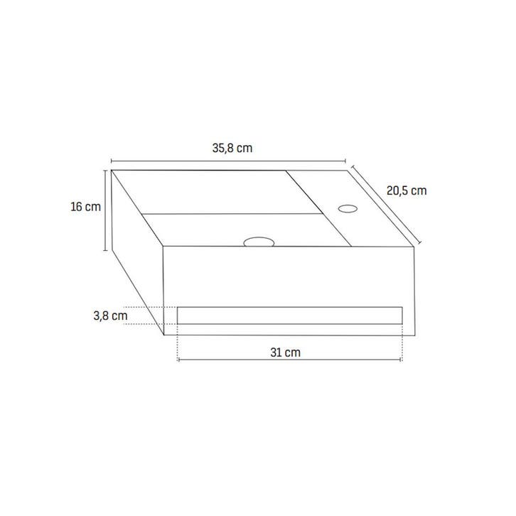 Fonteinset BWS Solid Surface Met Handdoekhouder Rechts Zwart, Doe-het-zelf en Verbouw, Sanitair, Ophalen of Verzenden