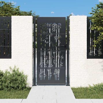 vidaXL Poort met bamboe-ontwerp 100x175 cm staal, Tuin en Terras, Tuinpoorten, Verzenden, Nieuw