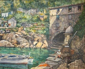 Guido Hanset (1910-1992) - San Fruttuoso di Camogli