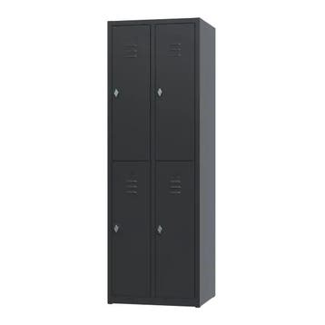 Nieuwe metalen locker | 4 deurs - 2 delig | kluisjes | zwart, Ophalen of Verzenden, Nieuw, Modern