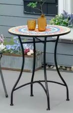 Mozaïek bistrotafel rond 60 cm van keramiek en metaal, Verzenden, Nieuw