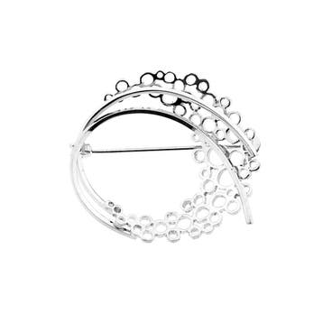 9 karaat abstracte broche, Ophalen of Verzenden, Gebruikt, Wit, Goud