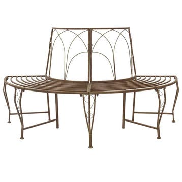 vidaXL Boom bank 4 -zits 160 x 80 x 89 cm steel Antiek Bruin, Verzenden, Nieuw, Metaal