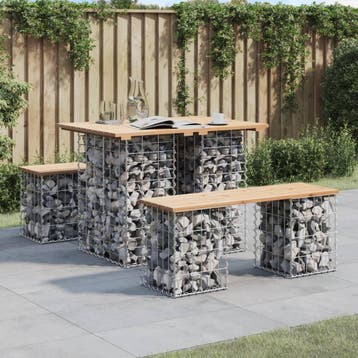 vidaXL Tuintafel schanskorfontwerp 100x70x72 cm massief, Verzenden, Nieuw