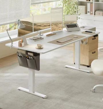 Verstelbaar Zit-Sta Bureau Wit 180x80cm – 4 Geheugenstanden, Verzenden, In hoogte verstelbaar, Nieuw