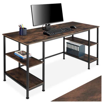 Bureau Stoke 137x55x75cm - Industrieel hout donker, rustiek, Verzenden, Nieuw