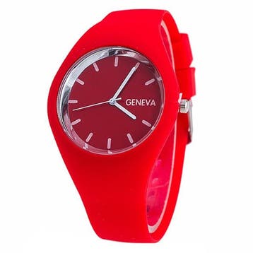 Fako - Horloge - Geneva - Siliconen Ultra - Rood, Verzenden, Nieuw