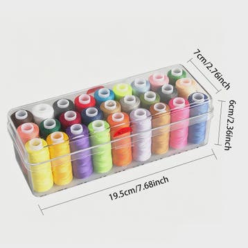 Set Naaigaren Polyester 27 Kleuren met Transparante Opbergdo, Verzenden, Nieuw