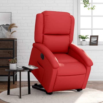 vidaXL Sta-op-stoel elektrisch kunstleer rood, Huis en Inrichting, Fauteuils, Verzenden, Nieuw