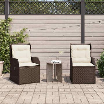 vidaXL Tuinbank 2 st Bruin poly rattan, Verzenden, Nieuw, Rotan, 2 zitplaatsen