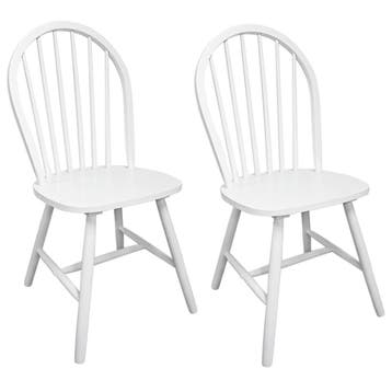 Houten stoelen set | Rubberwood | Tweedekansje | OP=OP, Twee, Wit, Rustiek, Ophalen of Verzenden
