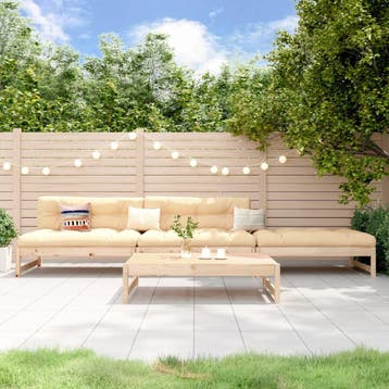 vidaXL 4-delige Loungeset massief grenenhout, Tuin en Terras, Verzenden, Nieuw, 4 zitplaatsen, Loungeset