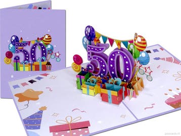 Verjaardag Jubileum 50 jaar Felicitatie pop-up wenskaart, Verzenden, Nieuw