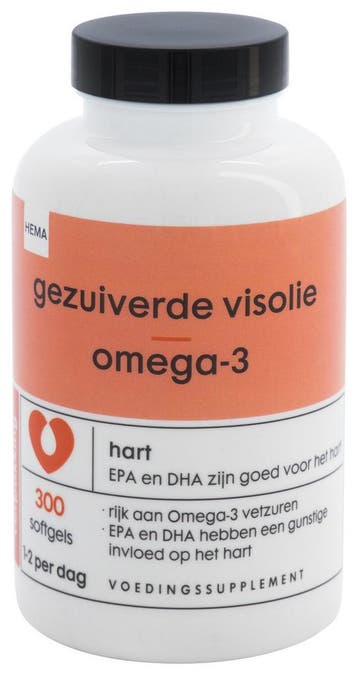 HEMA Gezuiverde visolie omega-3 - 300 stuks, Verzenden, Nieuw