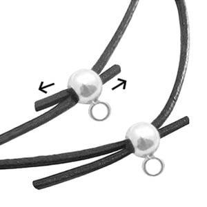 1 x 925 Zilver onderdelen macramé slot 6x4mm met oog Zilv.., Ophalen of Verzenden, Nieuw, Kraal