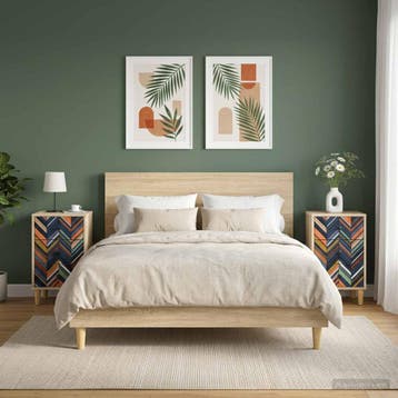 vidaXL Nachtkastje OMMEN 2 st Sonoma Eiken 36 x 33 x 60 cm, Minder dan 45 cm, Verzenden, Nieuw, 55 tot 70 cm