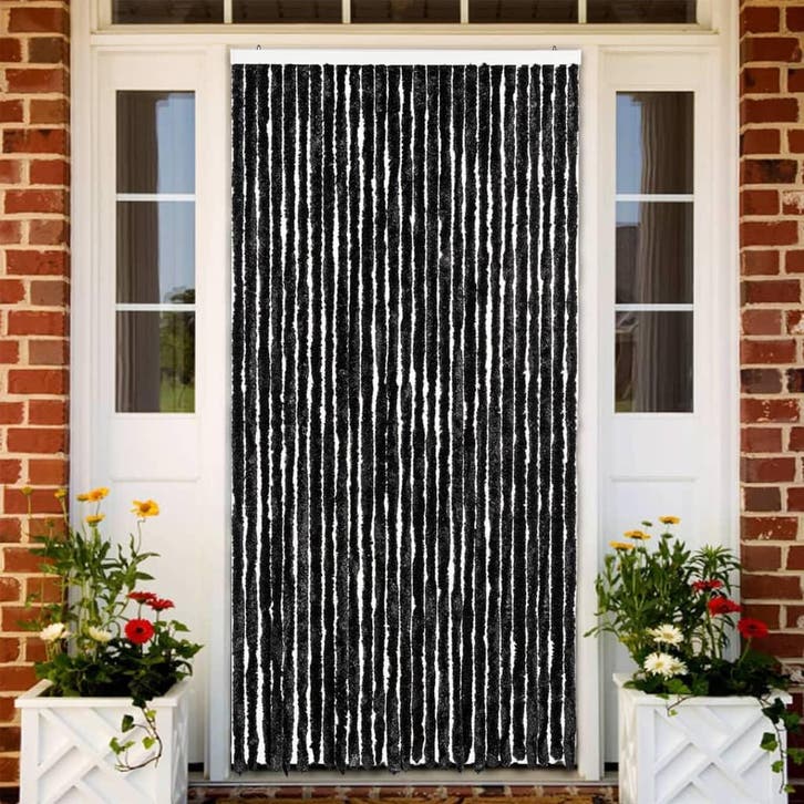vidaXL Vliegengordijn 118x220 cm chenille antraciet, Huis en Inrichting, Stoffering | Gordijnen en Lamellen, Nieuw, Verzenden