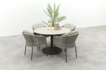 Taste Florence/Rodez ronde 4-persoons tuinset Ø120 cm. -, Verzenden, Nieuw, Overige materialen, Tuinset