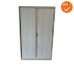 Roldeurkast - 198x122x45cm - Beige met witgrijze deuren -..., Werkplek, Ophalen of Verzenden, Gebruikt, Kast