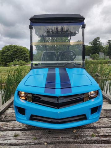 EZGO / Chevrolet golfkar (type Camaro, lederen zitting, etc), Ophalen of Verzenden, Gebruikt, Golfkar, Overige merken