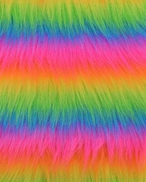 Imitatie Bont Langharig Regenboog, Hobby en Vrije tijd, Stoffen en Lappen, Overige kleuren, Nieuw