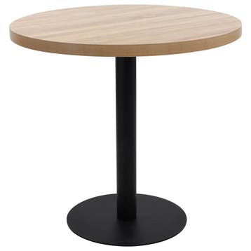 vidaXL Bistrotafel 80 cm MDF lichtbruin, Huis en Inrichting, Tafels | Eettafels, Verzenden, Nieuw