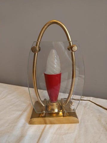 Tafellamp - Messing, Glas
