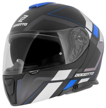 Bogotto FF403 Murata Blauw Zwart Systeemhelm, Motoren, Kleding | Motorhelmen, Systeemhelm, Nieuw met kaartje, Overige merken, Heren