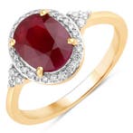 Ring - 14 karaat Geel goud - 2.24ct. tw. Robijn - Diamant -, Nieuw