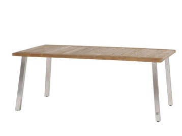 4 Seasons Outdoor Venice tuintafel met RVS poten en teak, Ophalen of Verzenden, Nieuw