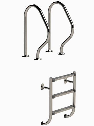 IDEAL 2-delige RVS zwembadtrap 3 treden - AISI 304, Verzenden, Nieuw