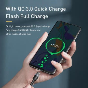 Baseus USB-C naar USB-C Kabel 100W PD Snellader - Geschikt v, Computers en Software, Verzenden, Nieuw