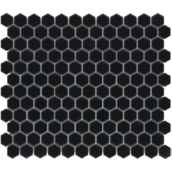 Wand Mozaïek Tegels Factory Hexagon Keramiek Zwart Mat -..., Doe-het-zelf en Verbouw, Tegels, 20 tot 40 cm, 20 tot 40 cm, 10 m² of meer