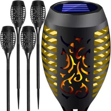 Gardlov Solar Tuinfakkels 4-Pack - LED Tuinlampen met Nat..., Ophalen of Verzenden, Nieuw