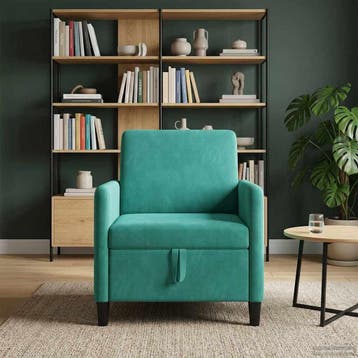 vidaXL Bank met opslag Turquoise 72 x 78 x 87 cm Polyester, Huis en Inrichting, Verzenden, Nieuw, Kunststof, Minder dan 150 cm