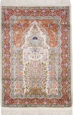 Silk Hereke Signed Carpet with Mehrab Design - Pure Luxe ~1, Nieuw