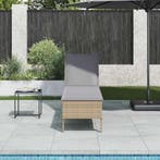 vidaXL Ligstoel met kussen beige 55x200x44cm polyrotan, Tuin en Terras, Ligbedden, Verzenden, Nieuw