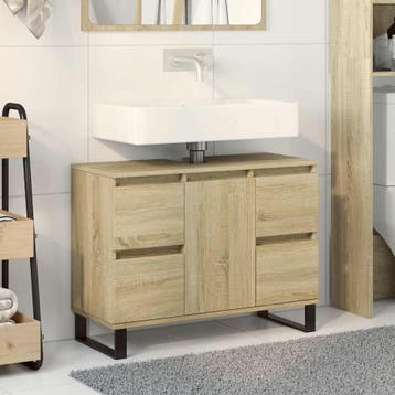 vidaXL Badkamerkast 80x33x60 cm bewerkt hout sonoma, Verzenden, Nieuw