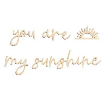 Houten wand tekst decoratie You are my Sunshine, Kinderen en Baby's, Kinderkamer | Inrichting en Decoratie, Verzenden, Nieuw, Wanddecoratie