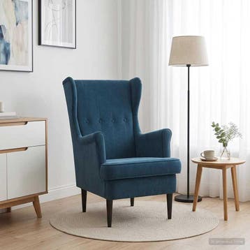 vidaXL Fauteuil Blauw Fluweel, Huis en Inrichting, Fauteuils, Verzenden, Nieuw