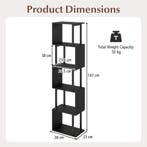 LIVSK Boekenrek met 5 Planken - Geometrisch Design - Robuust, Huis en Inrichting, Kasten | Vitrinekasten, Verzenden, Nieuw