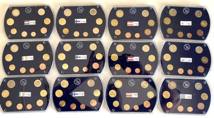 Europa. Series 1 Cent - 2 Euro 2002/2016 (12 Items) (Zonder, Postzegels en Munten, Munten | Europa | Niet-Euromunten