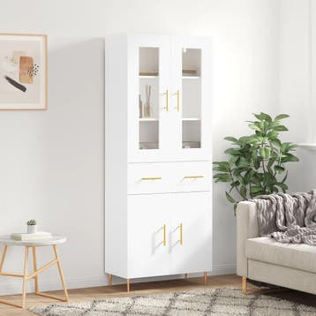 vidaXL buffetkast 69,5x34x180 cm bewerkt hout wit, Minder dan 50 cm, Verzenden, Nieuw, Minder dan 100 cm