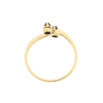 Gouden toi et moi ring met diamant; 0,01 ct., Gebruikt, Ophalen of Verzenden, Kleiner dan 17, Met edelsteen