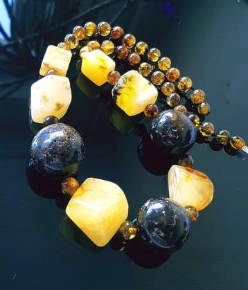 Amber Vintage Zeldzame Baltische Barnsteen Ketting met Grote