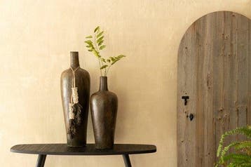 J-Line console Ovaal - hout - zwart -  – Nieuw, Verzenden, Nieuw